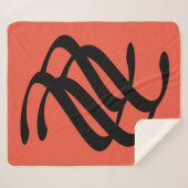 抽象芸術幾何学線アート シェルパブランケット (正面(横))