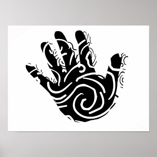 抽象芸術幾何学線アート ポスター (正面)