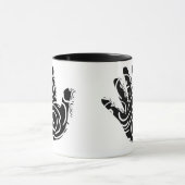 抽象芸術幾何学線アート マグカップ (中央)