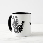 抽象芸術幾何学線アート マグカップ (正面左)