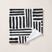 抽象芸術幾何学線パターン バスタオルセット (ウォッシュタオル)