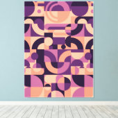 抽象芸術幾何学背景円 キャンバスプリント (インサイチュ (ウッドフロア))