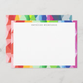 抽象芸術幾何学虹プリズパーソナライズされたム ノートカード (正面/裏面)