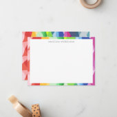 抽象芸術幾何学虹プリズパーソナライズされたム ノートカード (正面/裏面インサイチュ)