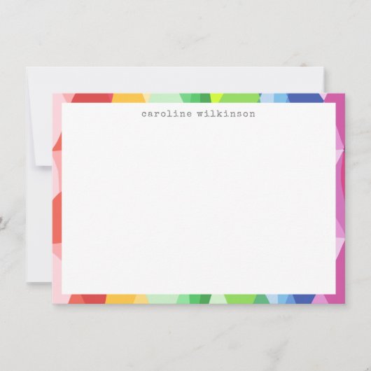 抽象芸術幾何学虹プリズパーソナライズされたム ノートカード (正面)
