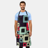 抽象芸術幾何学計算芸術イラストレーション エプロン (着用した状態)
