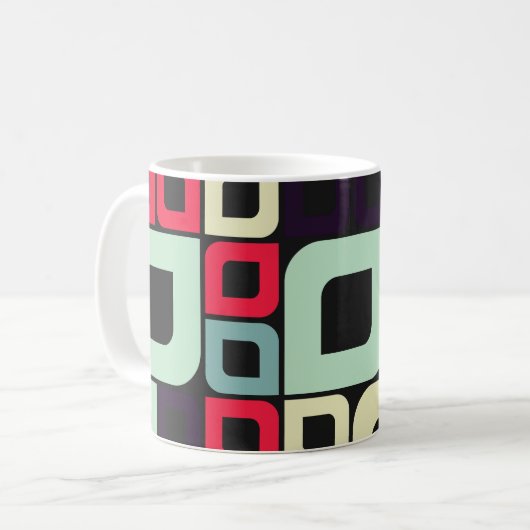 抽象芸術幾何学計算芸術イラストレーション コーヒーマグカップ (正面左)