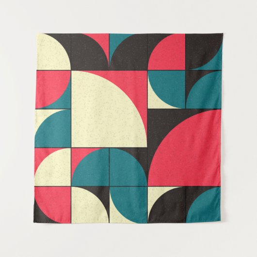 抽象芸術幾何学計算芸術イラストレーション タペストリー (正面)