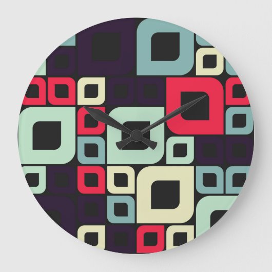 抽象芸術幾何学計算芸術イラストレーション ラージ壁時計 (正面)