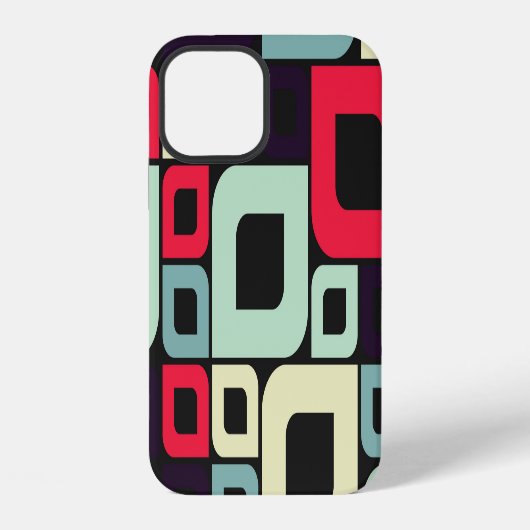 抽象芸術幾何学計算芸術イラストレーション iPhoneケース (裏面)