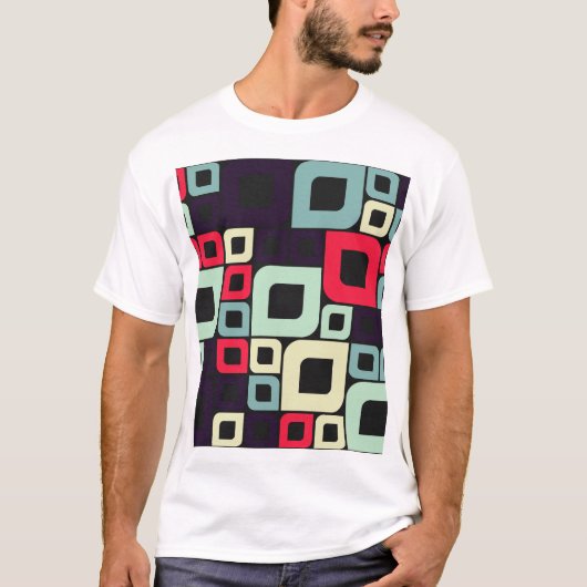抽象芸術幾何学計算芸術イラストレーション Tシャツ (正面)