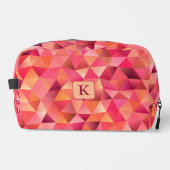 抽象芸術幾何学赤オレンジピンクモノグラム ドップキット (正面)