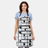 抽象芸術幾何学 エプロン (着用した状態)