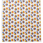 抽象芸術幾何学 シャワーカーテン (正面)