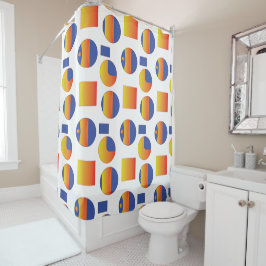抽象芸術幾何学 シャワーカーテン