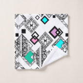 抽象芸術幾何学 バスタオルセット (ウォッシュタオル)