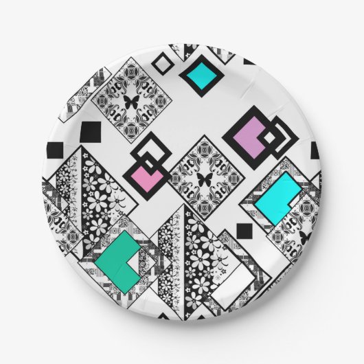 抽象芸術幾何学 ペーパープレート (正面)