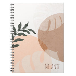 抽象芸術幾何形状と植物名 ノートブック