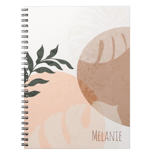 抽象芸術幾何形状と植物名 ノートブック (正面)