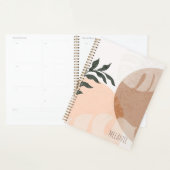 抽象芸術幾何形状と植物名 プランナー手帳 (ディスプレー)