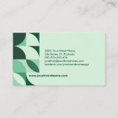 抽象芸術幾何形状エメラルドグリーン 名刺 (裏面)