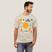 抽象芸術幾何形状デザイン Tシャツ (正面フル)