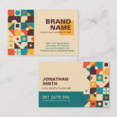 抽象芸術幾何形状レトロパレット 名刺 (正面/裏面)