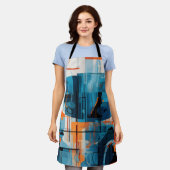 抽象芸術幾何形状合成 エプロン (着用した状態)