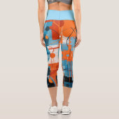 抽象芸術幾何形状合成 カプリレギンス (裏面)