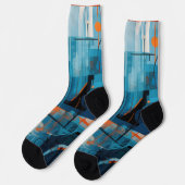 抽象芸術幾何形状合成 ソックス (左)