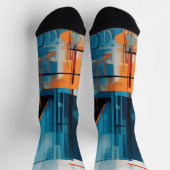 抽象芸術幾何形状合成 ソックス (上部)