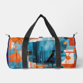 抽象芸術幾何形状合成 ダッフルバッグ (正面)