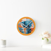 抽象芸術幾何形状合成 ラウンド壁時計 (ホーム)