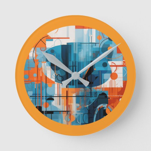 抽象芸術幾何形状合成 ラウンド壁時計 (正面)