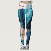 抽象芸術幾何形状合成 レギンス (正面)