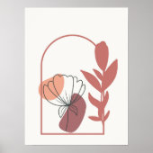 抽象芸術幾何形状棒スタイル葉 ポスター (正面)