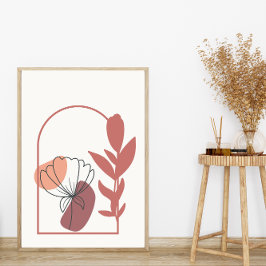 抽象芸術幾何形状棒スタイル葉 ポスター