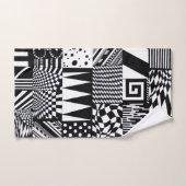抽象芸術幾何形状白黒パターンハンド ハンドタオル (ハンドタオル)