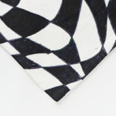 抽象芸術幾何形状白黒パターンハンド フリースブランケット (角)