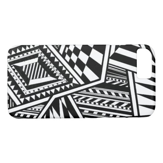 抽象芸術幾何形状白黒パターンハンド Case-Mate iPhoneケース (裏面(横))