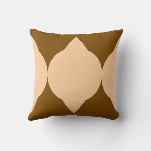 抽象芸術幾何形状茶色ベージュダイヤモンド クッション (裏面)