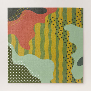 抽象芸術幾何波のクリエイティブ背景 ジグソーパズル