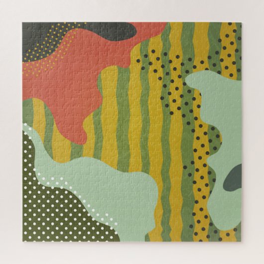 抽象芸術幾何波のクリエイティブ背景 ジグソーパズル (縦)