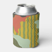 抽象芸術幾何波のクリエイティブ背景 缶クーラー (缶正面)