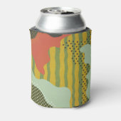 抽象芸術幾何波のクリエイティブ背景 缶クーラー (缶裏面)