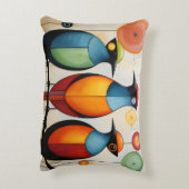 抽象芸術幾何疑問に思鳥 アクセントクッション (裏面(縦))