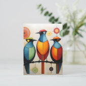 抽象芸術幾何疑問に思鳥 案内ポストカード (スタンド正面)