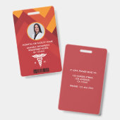 抽象芸術幾何登録ナースフォトID バッジ (正面＆裏面)