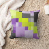 抽象芸術幾何紫色ネオングリーングレーパターン クッション (ブランケット)