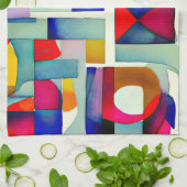 抽象芸術幾何絵画図形 キッチンタオル (折り畳み)